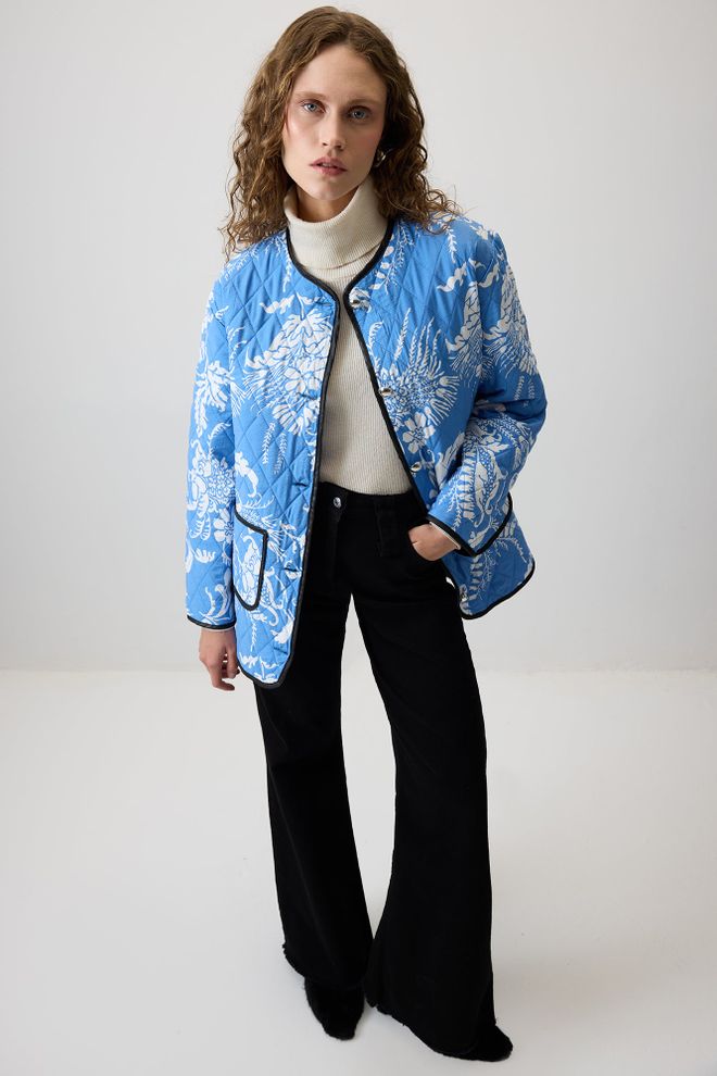 Touche Prive Μπλε Shacket Casual Streetwear Καπιτονέ Μπουφάν Χονδρικό εμπόριο ενδυμάτων Casual