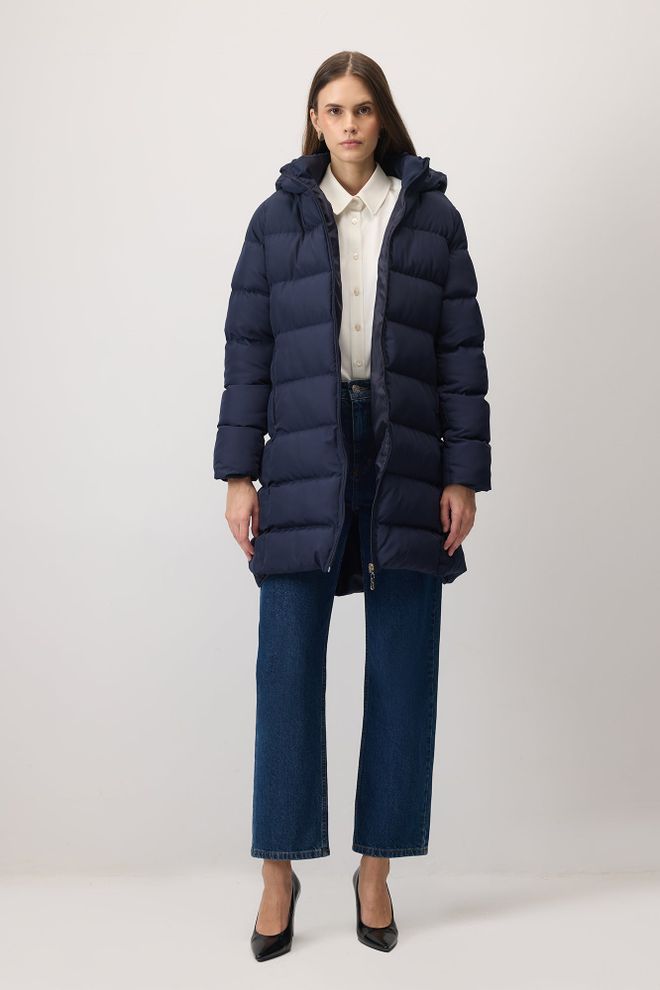 Touche Prive Mornarsko Plava Jakna Puffer S Ovratnikom S Kapuljačom Veleprodaja odjeće Ležerni