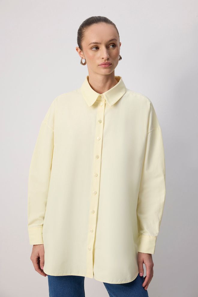 Touche Prive Camisa Amarilla Oversized Con Cuello Polo Ropa al por mayor Casual