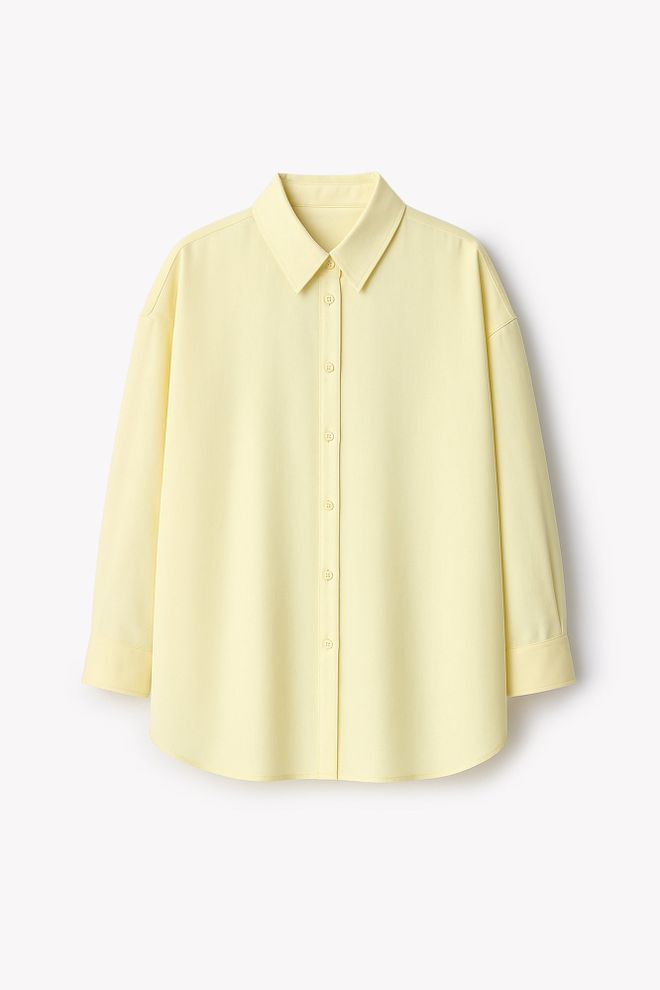 Touche Prive قميص أصفر بمقاس كبير بياقة بولو ملابس بالجملة 1