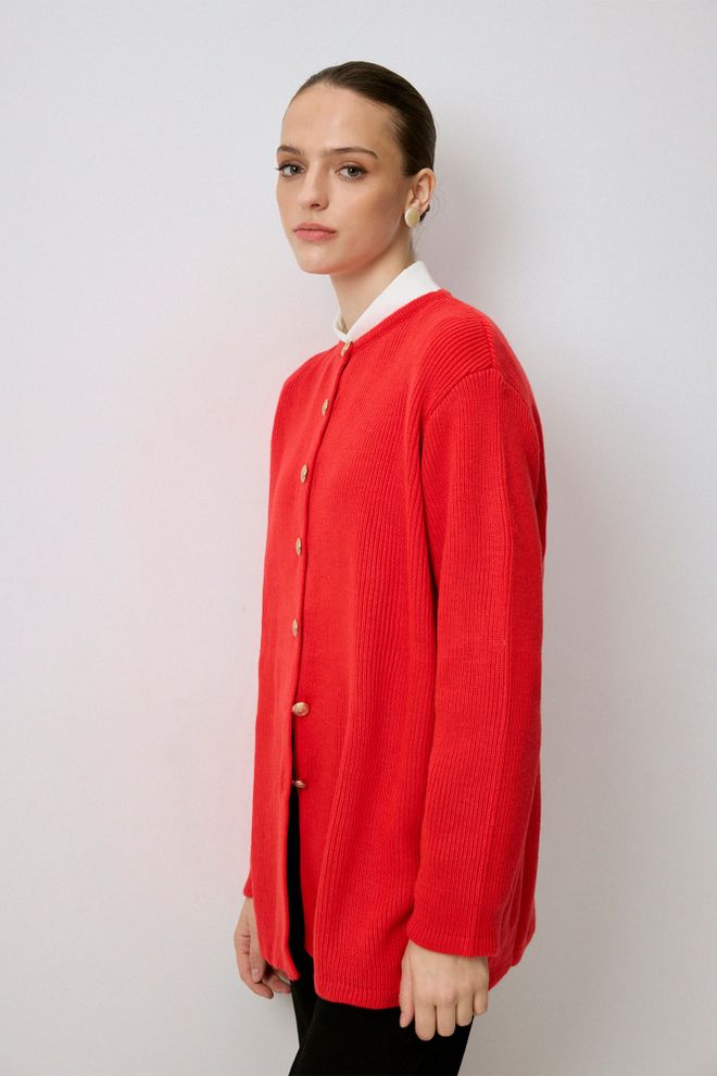 Touche Prive Rdeča Eleganten Formalen Priložnostni Preppy Jopica Oblačila na debelo Ležerno