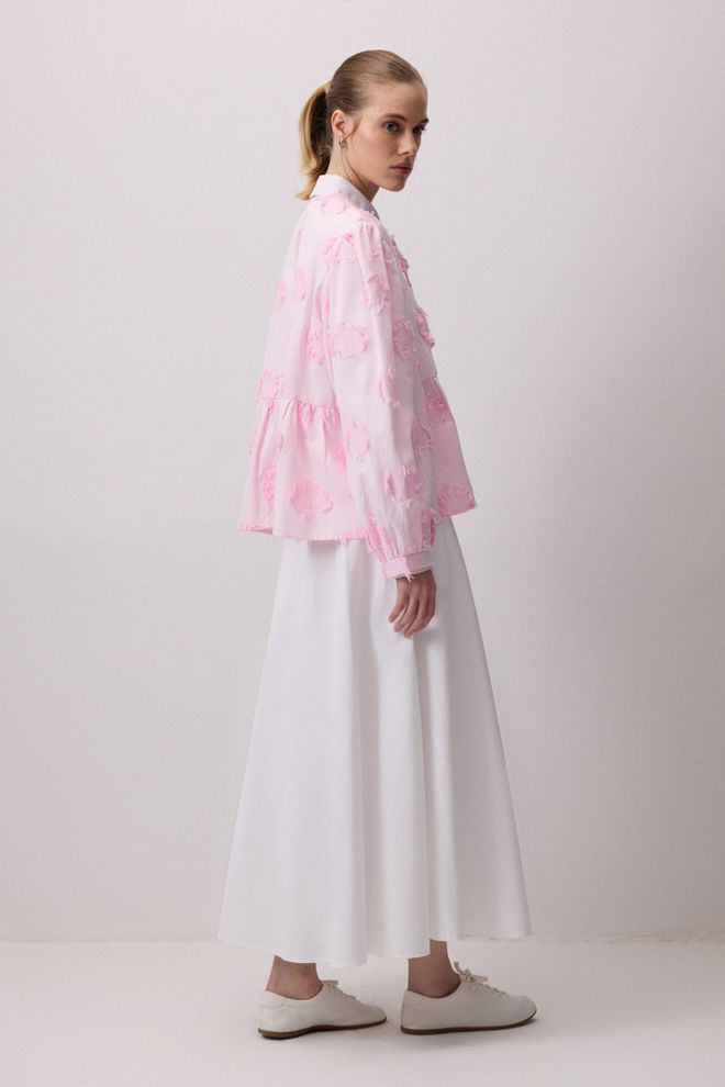 Touche Prive Розовое Кимоно С Цветочным Узором Для Весны И Лета Оптовая продажа одежды Скромный