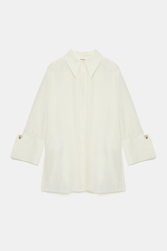 Touche Prive Biela Oversized Formálna Elegantná Košeľa Veľkoobchod s oblečením Doma