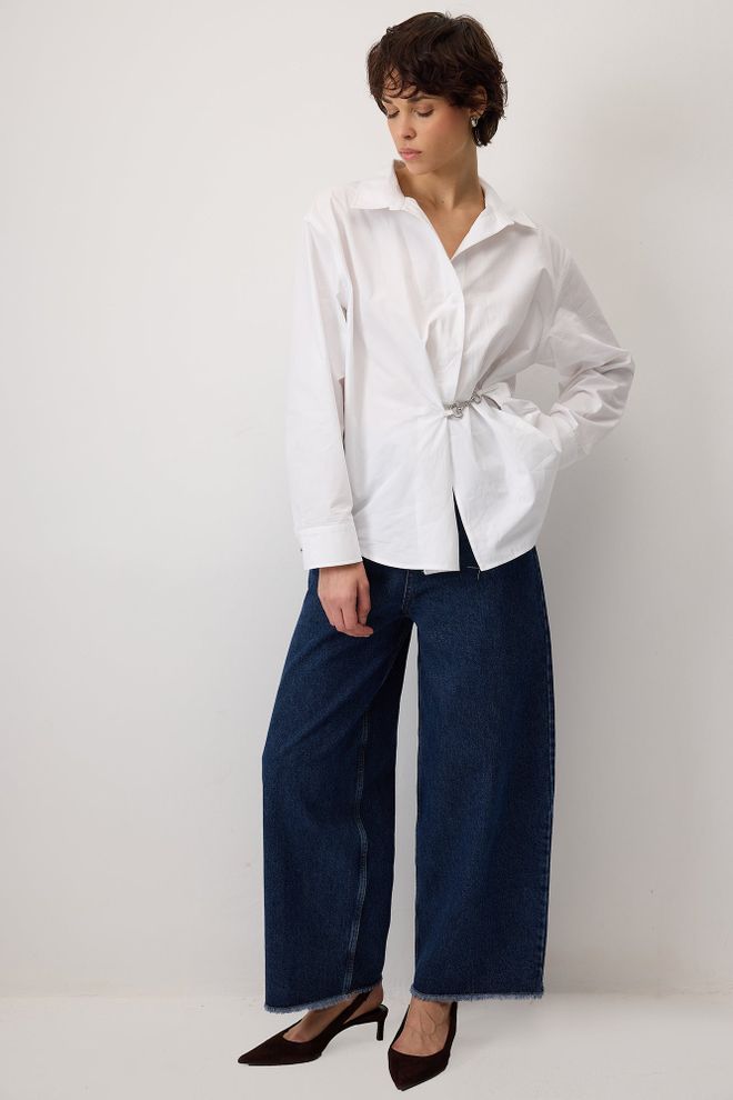 Touche Prive Blaue Palazzo Hose Großhandelskleidung Lässig