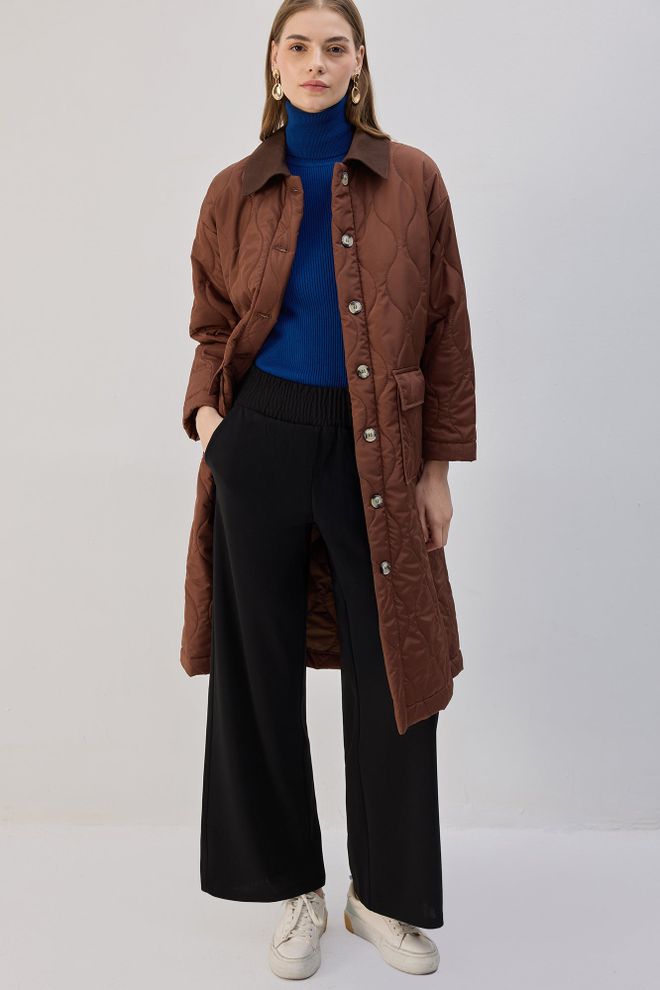 Touche Prive Black Palazzo Pants With High Waist And Wide Leg Wholesale Clothing 1