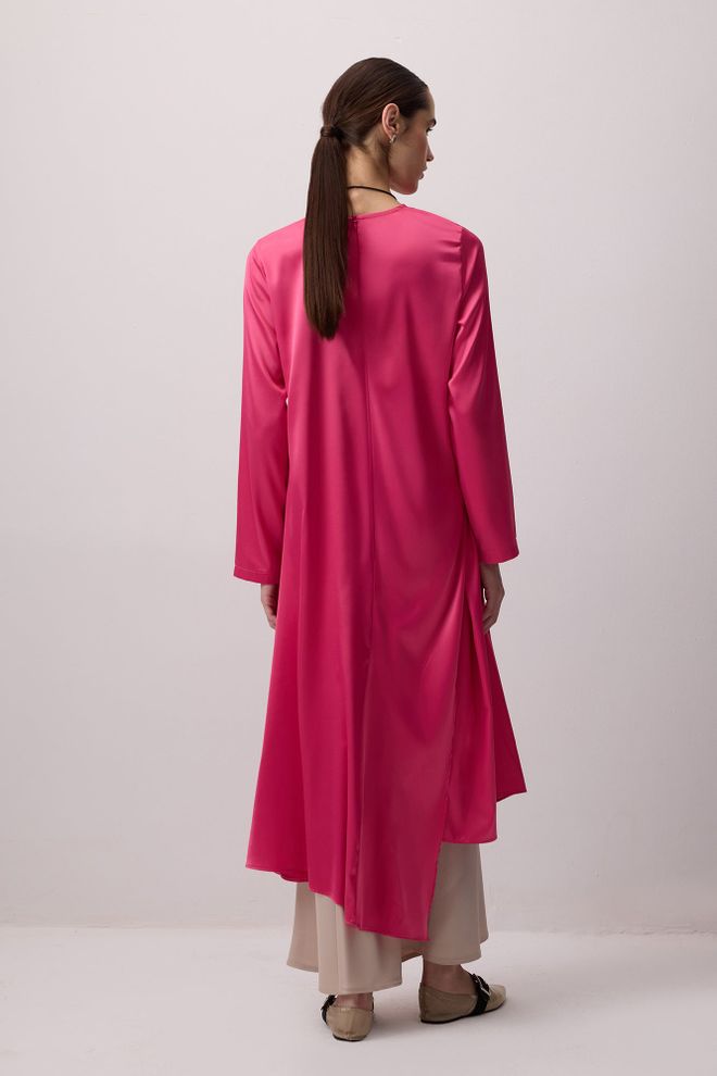 Touche Prive Pink Modest Ethnic Tunic With Round Neck Wholesale Clothing Lounge