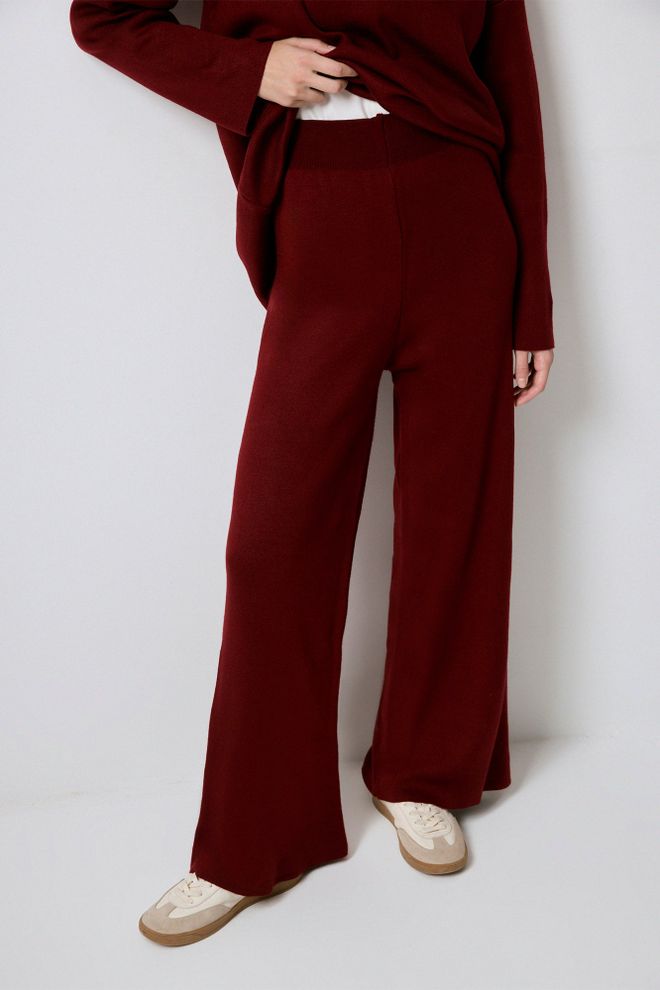 Touche Prive Bordo Zarif Palazzo Set Toptan Giyim Tesettür