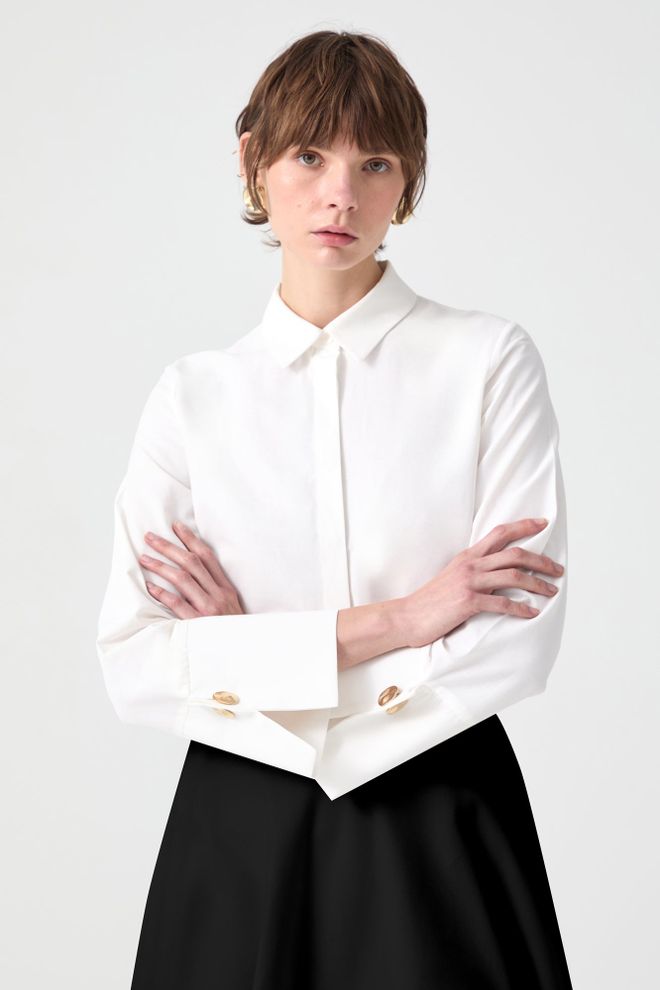 Touche Prive White Elegant Formal Shirt Wholesale Clothing Vintage