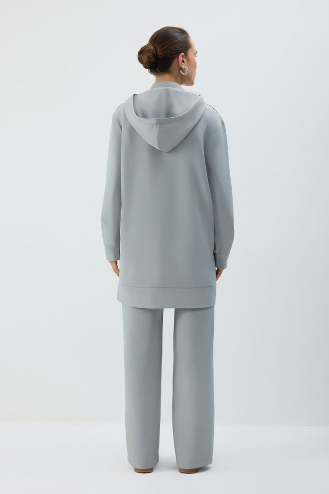 Touche Prive Sivá Bunda S Kapucňou Na Zips Veľkoobchod s oblečením Doma