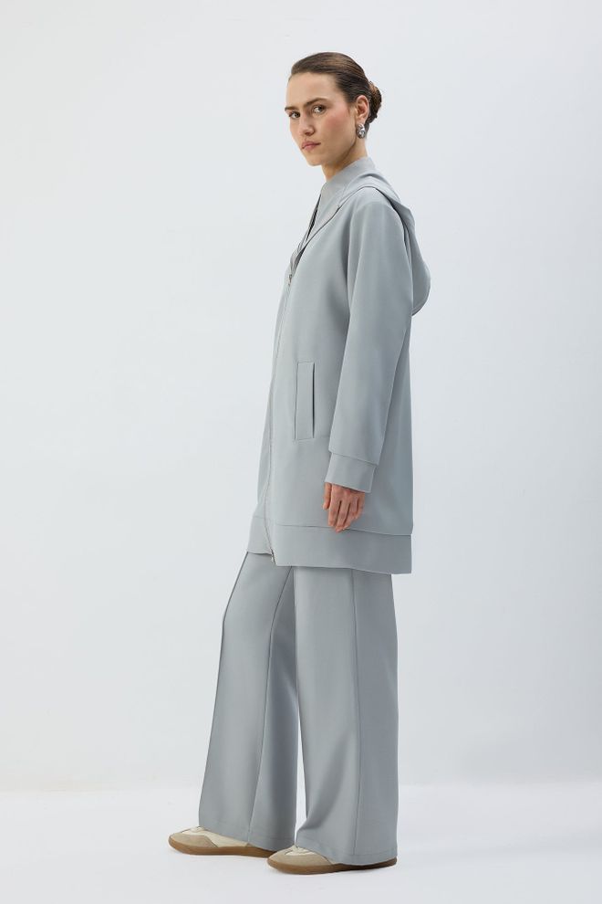 Touche Prive Sivá Bunda S Kapucňou Na Zips Veľkoobchod s oblečením 1