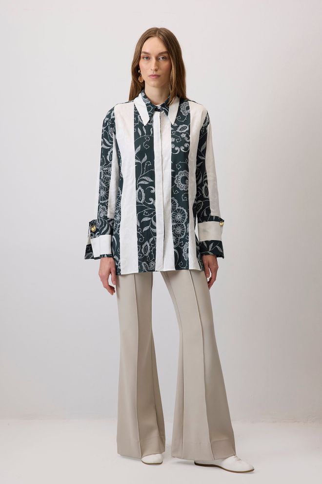 Touche Prive Бяла Елегантна Риза С Яка Поло И Копчета Дрехи на едро Небрежен