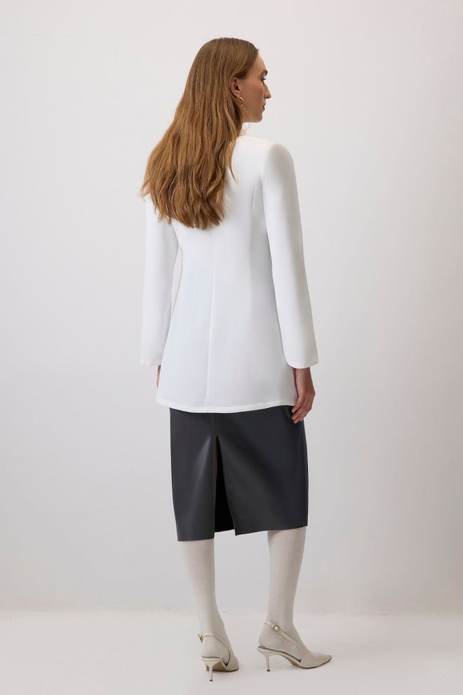 Touche Prive White Slim Fit Single Breasted Blazer Jacket Wholesale Clothing Spring