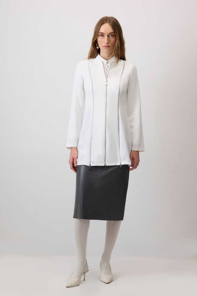 Touche Prive White Slim Fit Single Breasted Blazer Jacket Wholesale Clothing Work