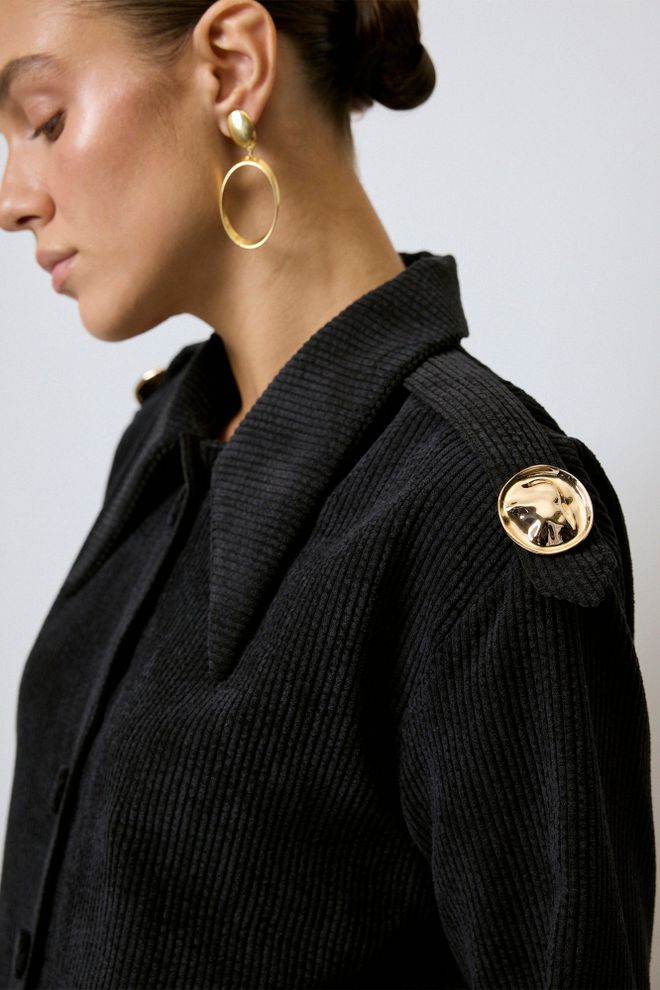 Touche Prive Siyah Zarif Gündelik Resmi Gömlek Toptan Giyim Gündelik