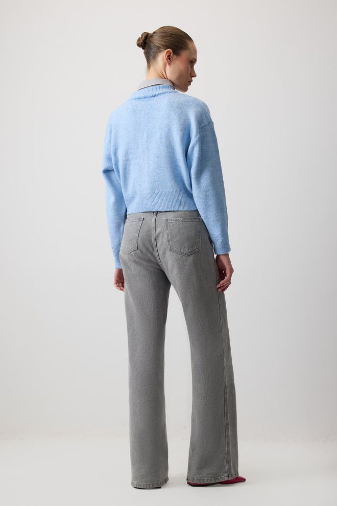 Touche Prive Plava Kardigan S Gumbima I Okruglim Ovratnikom Veleprodaja odjeće Šminkerski