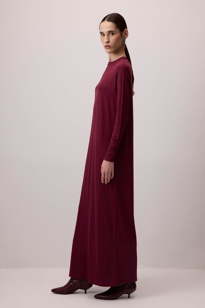 Touche Prive Bordo Crvena Skroman Elegantan Formalni Džemper Haljina Veleprodaja odjeće Skroman