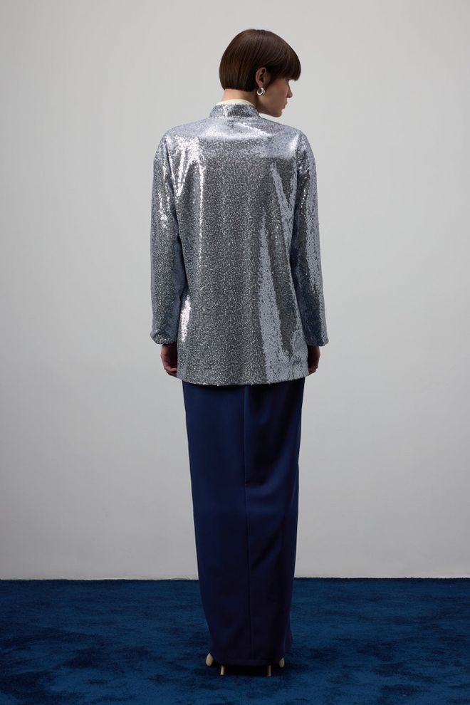 Touche Prive Silver Ethnic Elegant Sequined Kimono Wholesale Clothing Work