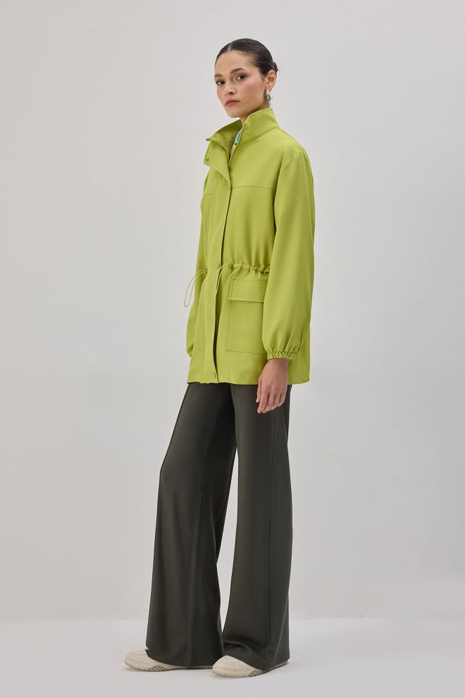 Touche Prive Yeşil Gündelik Sokak Tarzı Gömlek Ceket Toptan Giyim Tesettür