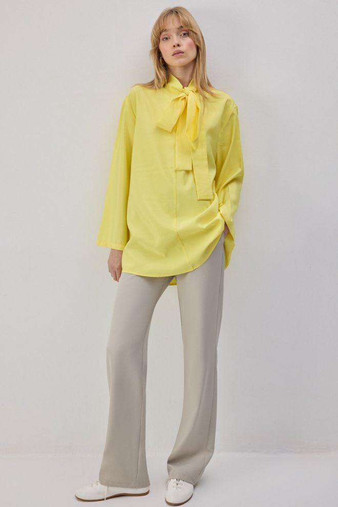 Touche Prive Túnica Amarilla De Gran Tamaño Con Cierre De Lazo Ropa al por mayor Modesto