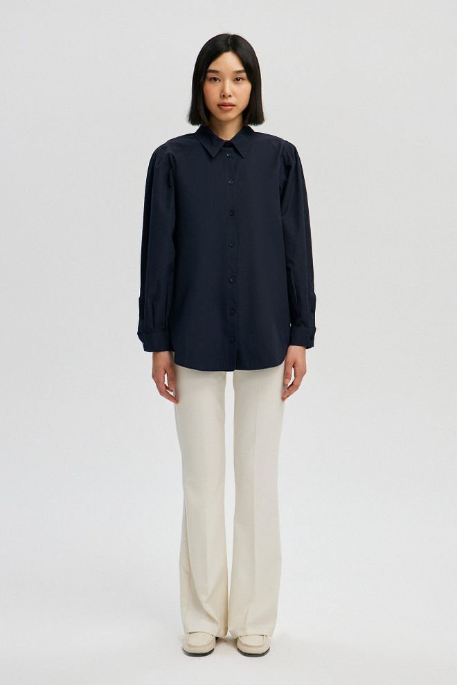 Touche Prive Navy Blue Formal Casual Shirt Wholesale Clothing Modest