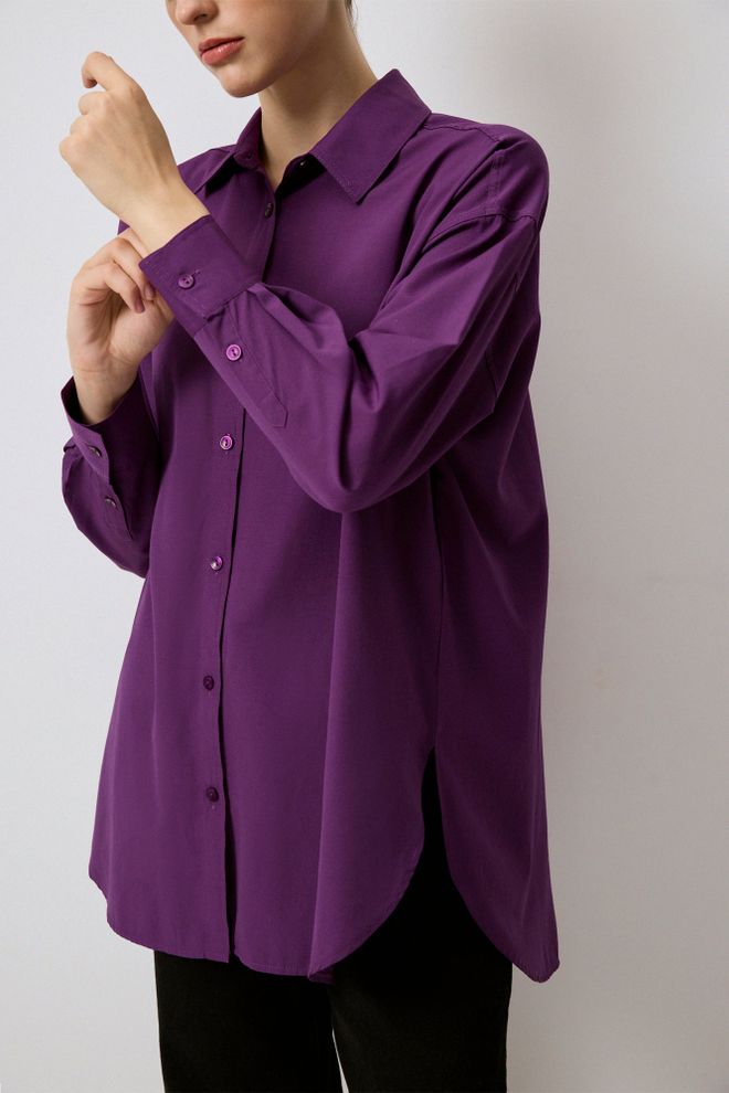 Touche Prive Morado Casual Ropa De Calle Camisa Ropa al por mayor Ropa de calle