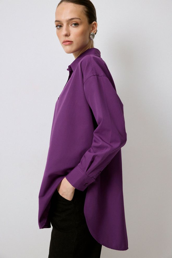 Touche Prive Morado Casual Ropa De Calle Camisa Ropa al por mayor 1