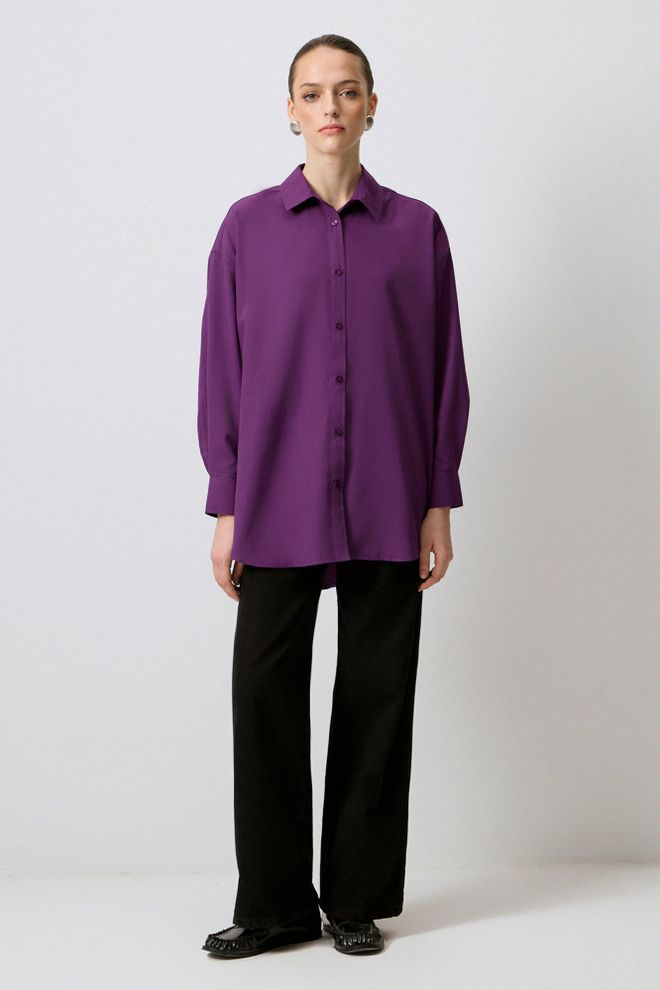 Touche Prive Morado Casual Ropa De Calle Camisa Ropa al por mayor Casual