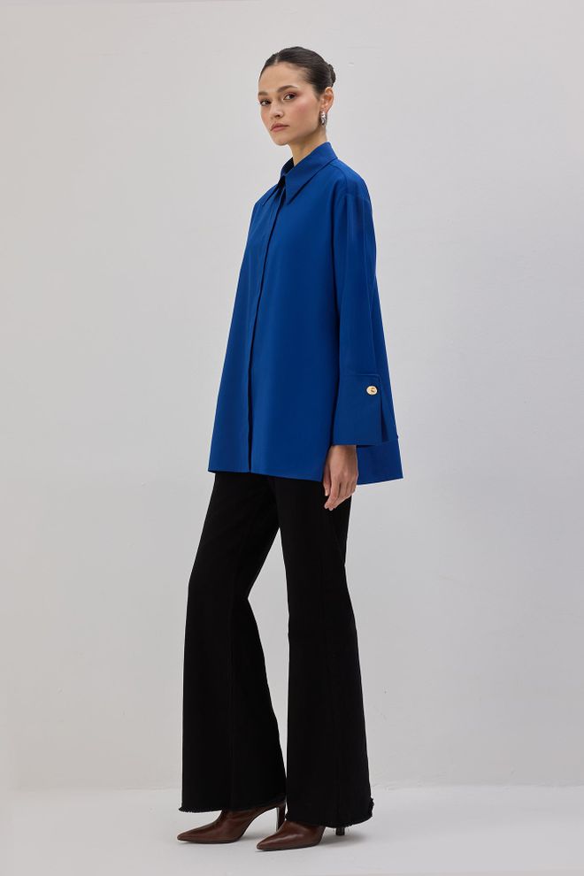 Touche Prive Modrá Formálna Elegantná Neformálna Preppy Košeľa Veľkoobchod s oblečením 5