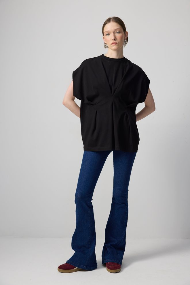 Touche Prive Czarna Koszula Oversize Casual Hurtowa sprzedaż odzieży Casual