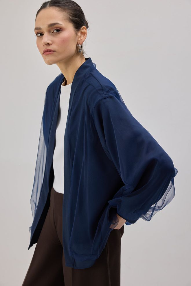 Touche Prive Tamsiai Mėlynas Atsitiktinis Elegantiškas Viršutinis Marškinėlis Švarkas Didmeninė prekyba drabužiais Kokteilinė