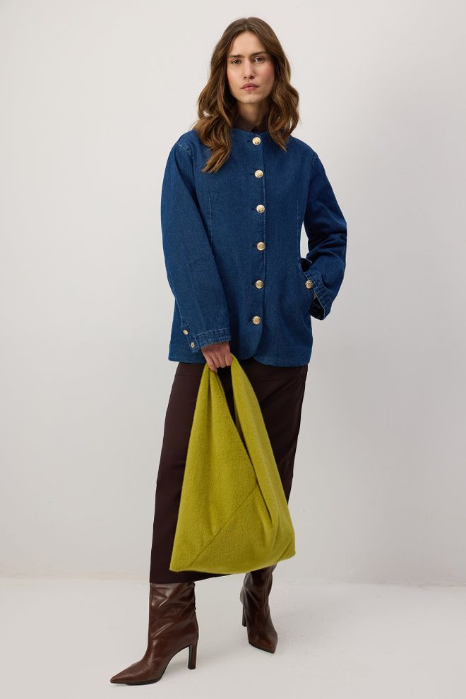 Touche Prive Плави Неформалан Елегантан Винтаге Ретро Јакна Велепродаја одеће Неформалан