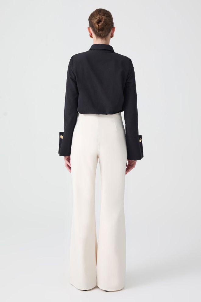 Touche Prive Weiße Elegante Bootcut Schlaghose Großhandelskleidung Lässig