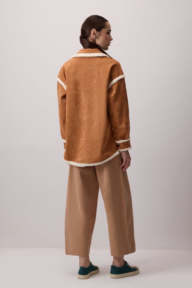 Touche Prive Camisa Marrón Casual Oversize Con Cuello Entallado Ropa al por mayor Casual