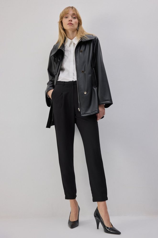 Touche Prive Pantalón Negro Formal Elegante Preppy Cropped Ropa al por mayor Formal