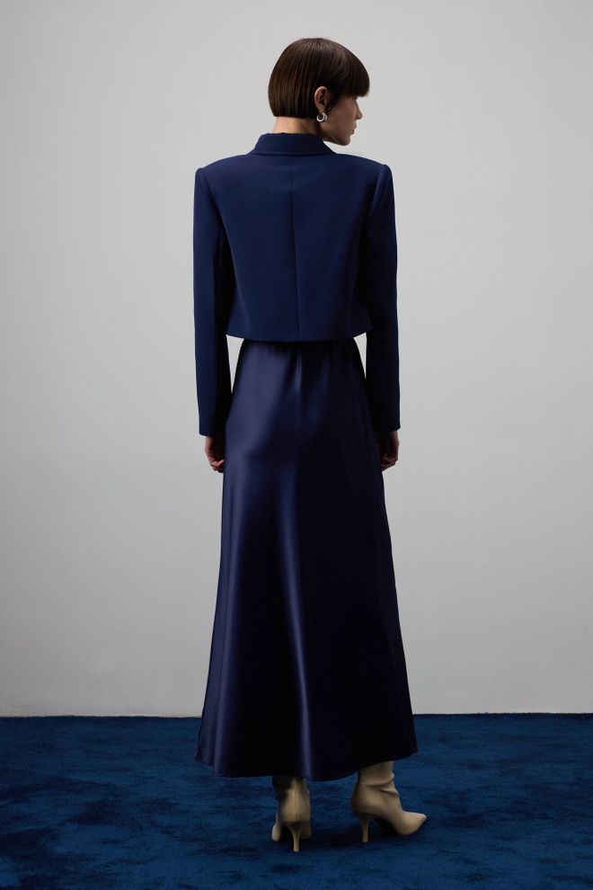 Touche Prive Granatowy Marynarka Dwurzędowa Kurtka Hurtowa sprzedaż odzieży Klasyczny