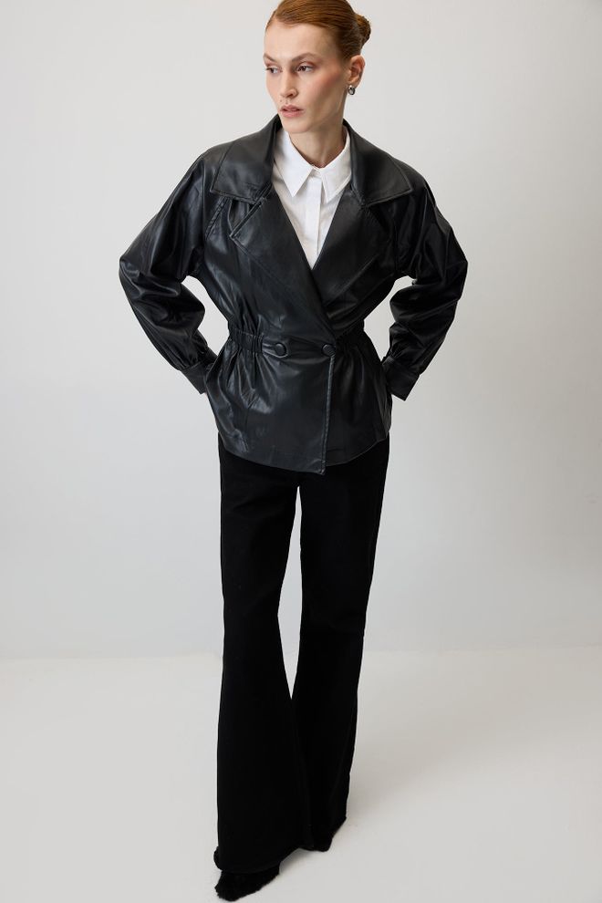 Touche Prive Schwarze Retro Elegante Einreihige Jacke Großhandelskleidung Lässig