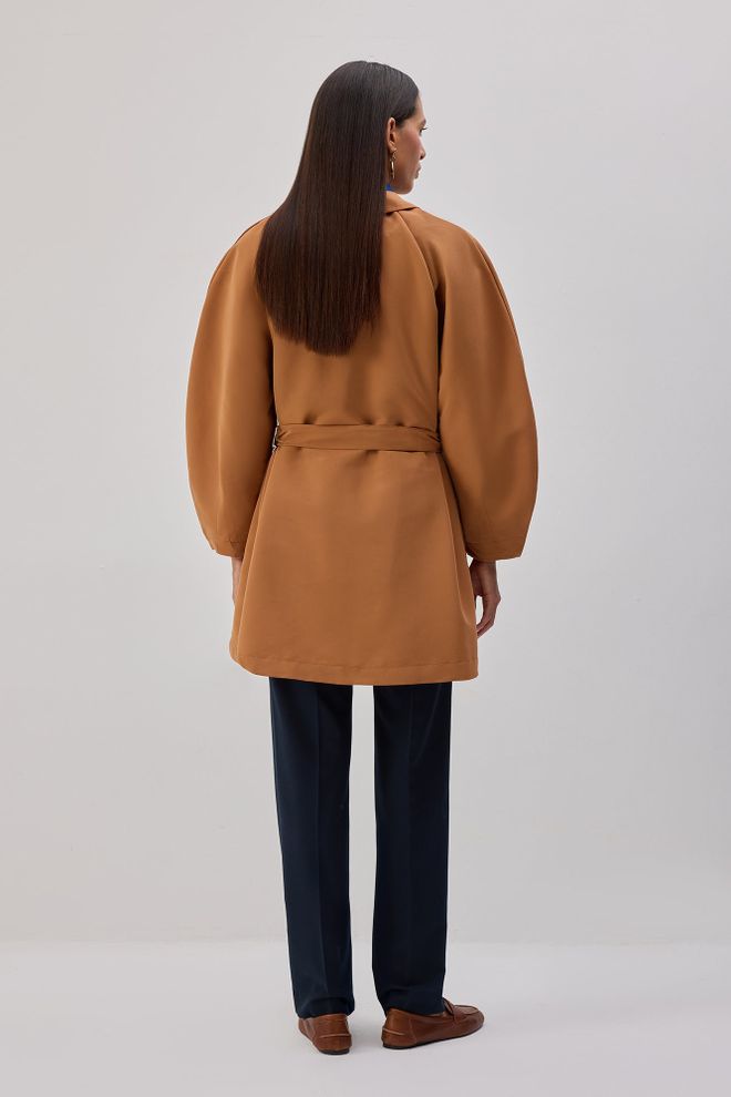 Touche Prive Brown Trenchcoat Single Breasted Buttoned Classic Wholesale Clothing Spring