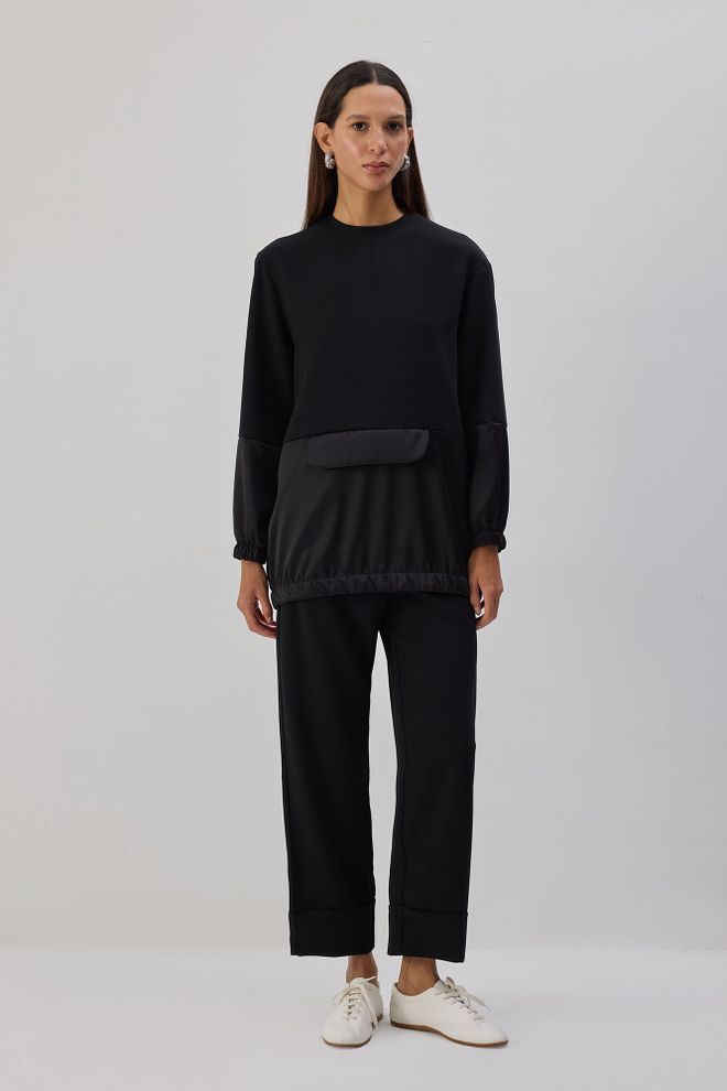 Touche Prive Siyah Tesettür Gündelik Zarif Tunik Toptan Giyim Tesettür