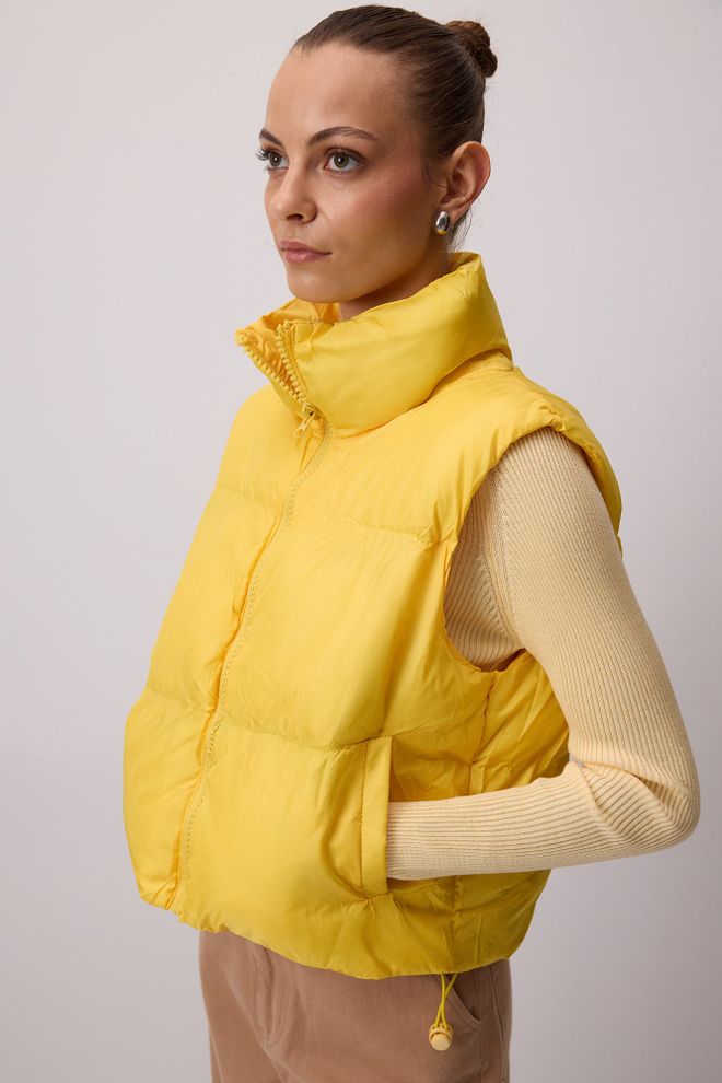 Touche Prive Colete Amarelo Casual Desporto Roupa De Rua Roupas por atacado Casual