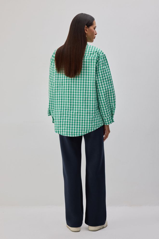 Touche Prive Yeşil Gömlek Ceket Ekose Desenli Toptan Giyim Gündelik