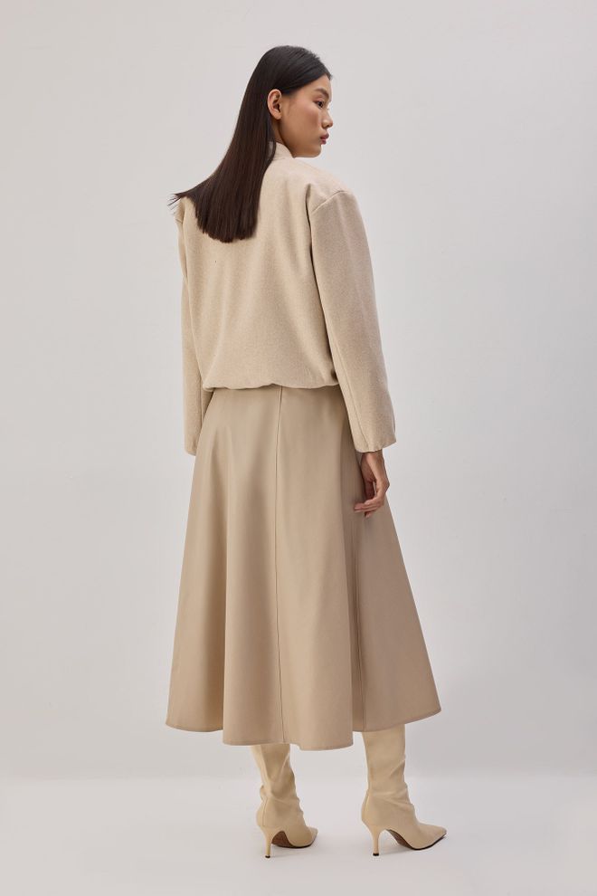 Touche Prive Beige Bomber Jacket Wholesale Clothing Elegant