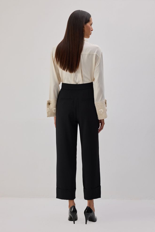 Touche Prive Juodos Elegantiškos Formalios Kelnės Didmeninė prekyba drabužiais Išleistuvės