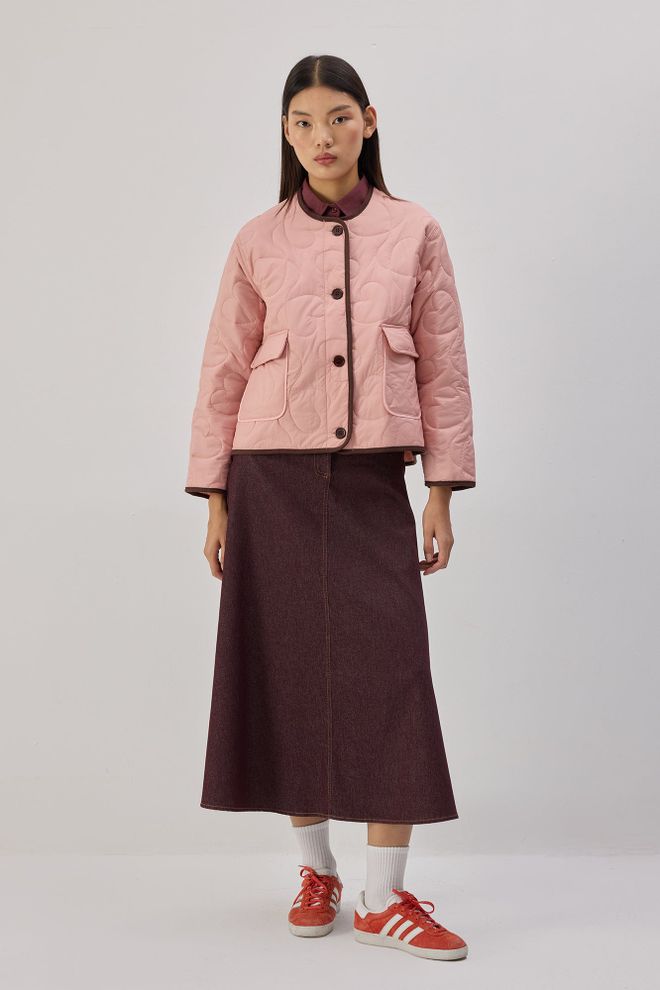 Touche Prive Rožinė Dygsniuota Kasdienis Elegantiškas Mygtukai Švarkas Didmeninė prekyba drabužiais Kokteilinė