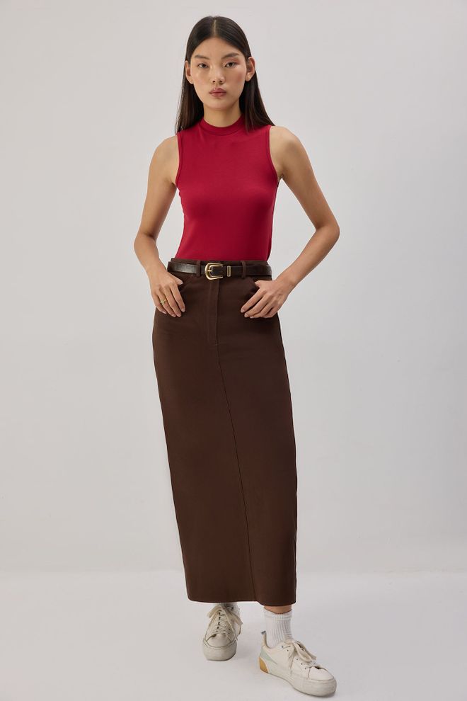 Touche Prive Ärmelloser Rock Mit Geradem Kragen Großhandelskleidung 0