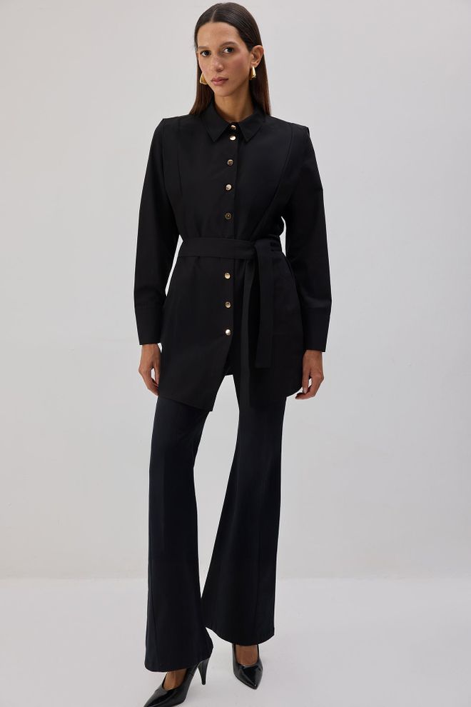 Touche Prive Черна Официална Елегантна Риза Дрехи на едро Официален