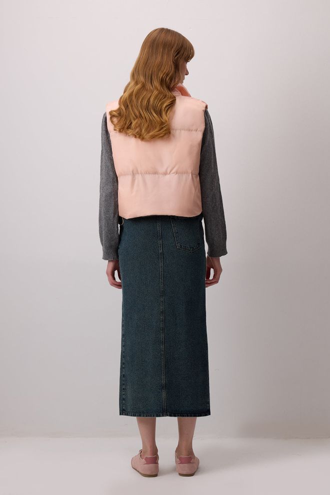 Touche Prive Ροζ Αμάνικο Μπλουζάκι Κανονική Εφαρμογή Με Φερμουάρ Κροπ Χονδρικό εμπόριο ενδυμάτων Casual