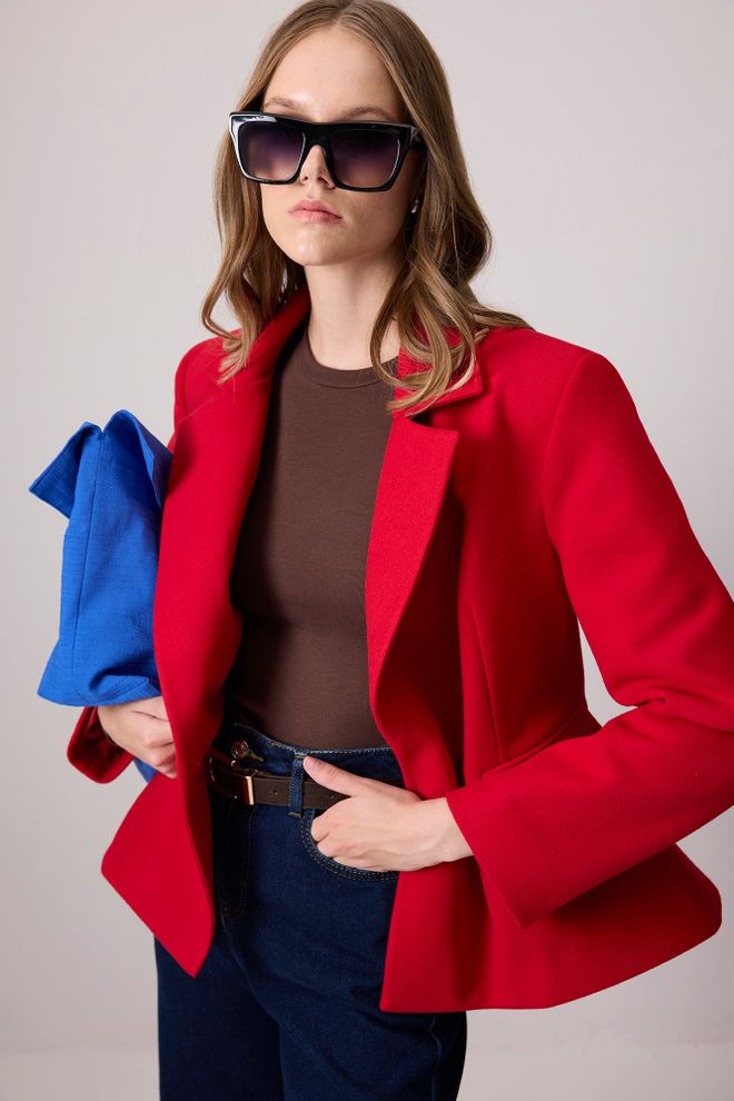 Touche Prive Brown Slim Fit Blouse With Round Neck Wholesale Clothing Work