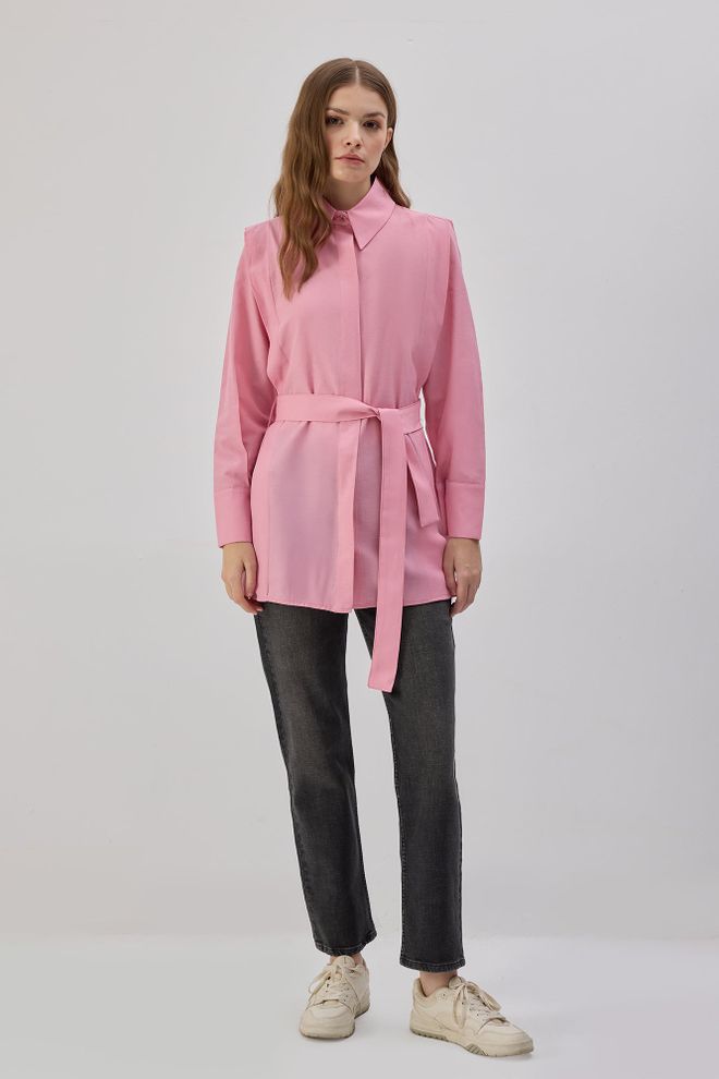 Touche Prive Розова Ежедневна Елегантна Официална Препи Риза Дрехи на едро Небрежен