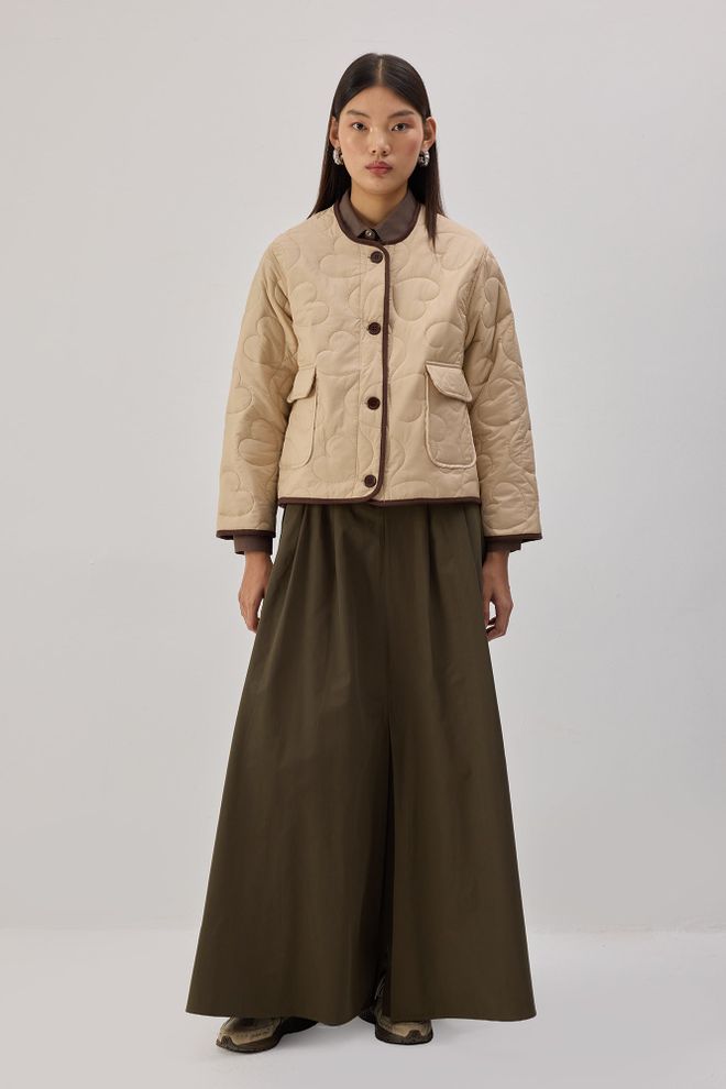 Touche Prive Smėlio Kasdienis Elegantiškas Kuklus Švarkas Didmeninė prekyba drabužiais Apykaklė su įkirpimu