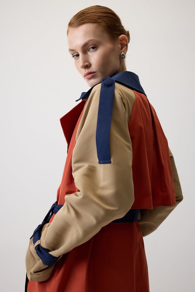 Touche Prive Trench Coat Con Cintura A Blocchi Abbigliamento all'ingrosso 0